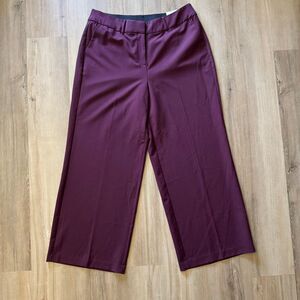 New Lane Bryant The Perfect Drape High Waisted Maroon Pants Size 16 Wide Leg